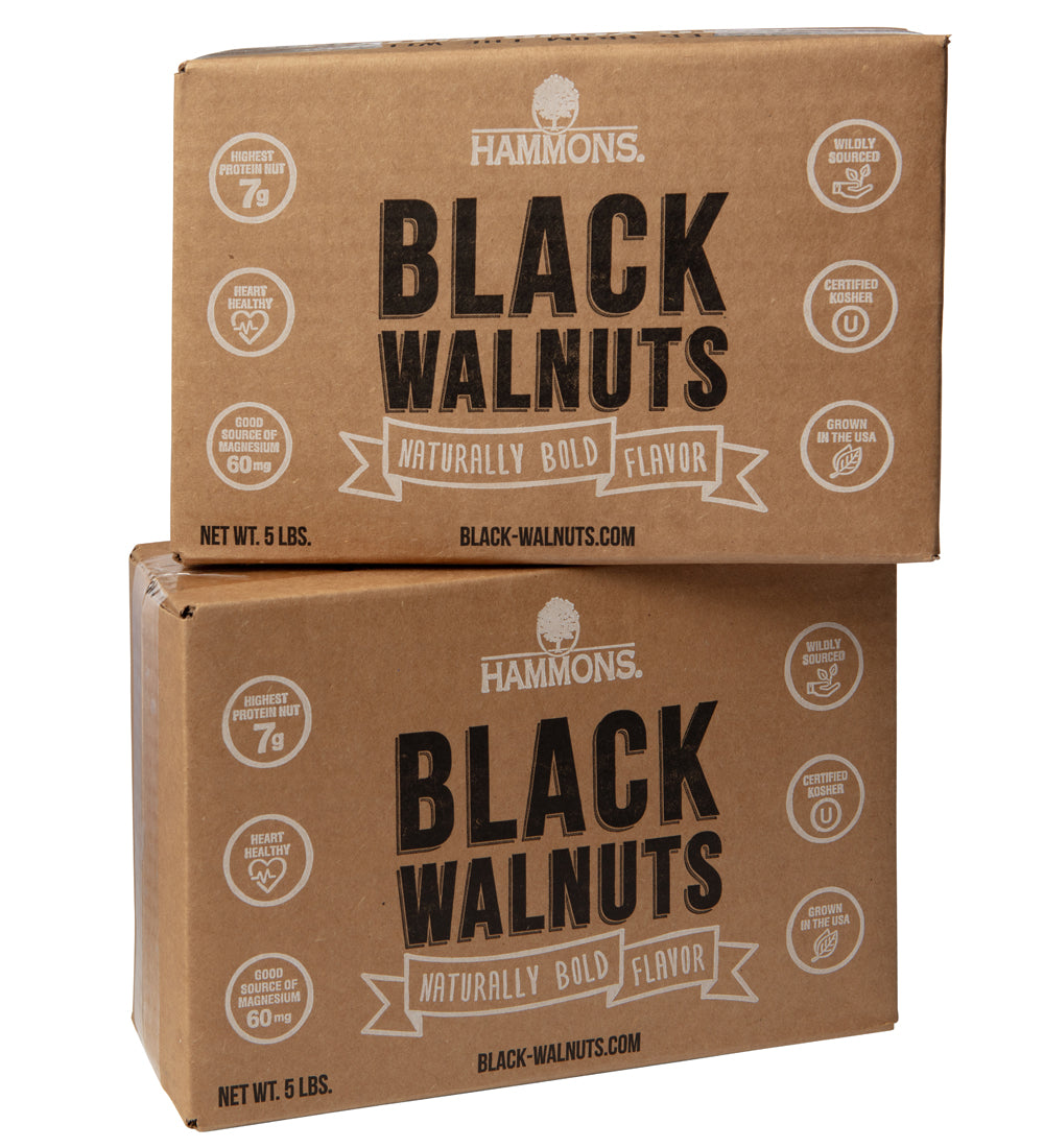 Fancy Large & Recipe Ready Wild Black Walnuts 5 lb Box - Combo Pack